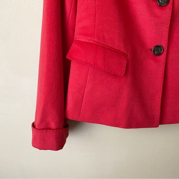 Lafayette 148 | Wool Angora Blazer Jacket Fall Holiday Red Size 10 - Picture 4 of 9